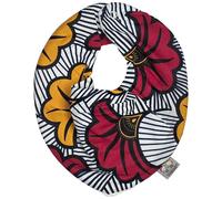 Bavoir Bandana Cache-cou Réversible Wax Fleurs De Mariage Rouge TU