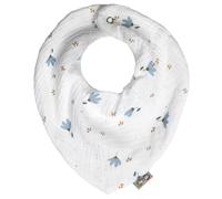 Bavoir bandana en coton, bleuet