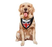 Bavoir Bandana Triangulaire Chiens 30X70Cm Crâne Grande-Bretagne Drapeau Britannique Serviettes Triangle pour Animaux Polyester Triangle Élégantes De Chien pour Animal De Compagnie