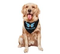 Bavoir Bandana Triangulaire Chiens 30X70Cm Drapeau Vintage De Sainte-Lucie avec Papillon Serviettes Triangle pour Animaux Doux Et Confortable Triangle Élégantes De Chien pour Animal De Compagnie