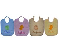 Bavoir Bavette Brodée avec nom Cadeau Bavoir bandana pour bébé, naissance, baptême