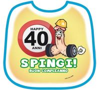 Bavoir bavion pois joyeux anniversaire happy birthday 40 ans blague gadget adulte 18+