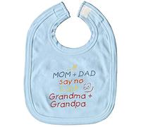 Bavoir Bavoir de Bébé Bavoir Baggy avec Pression " If Mom + Papa Say No (If Maman + Papa non Dire, Je Demande à Grand-Mère + Grand-Père)" Neuf (08434 Bleu)
