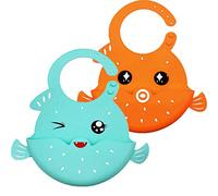 Bavoir Bébé en Silicone, Treer Souple Bavette imperméable Mignon Réglable Salive Serviette pour Bébé Naissance Garçons Filles Protéger les Vêtement Taches (Vert + orange,30 * 21cm)