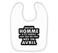 Bavoir Bébé Homme Parfait Nés En Avril Blanc Blanc