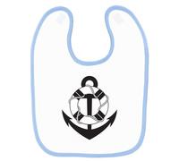 Bavoir Bébé Imprimé Ancre Bouée Bleu Bleu