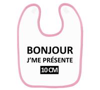 Bavoir Bébé Imprimé Bonjour 10cm Rose Rose