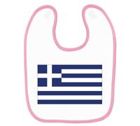 Bavoir Bébé Imprimé Drapeau Grèce Rose Rose