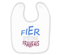 Bavoir Bébé Imprimé Fier D'être Français Blanc Blanc