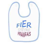 Bavoir Bébé Imprimé Fier D'être Français Bleu Bleu