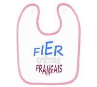 Bavoir Bébé Imprimé Fier D'être Français Rose Rose