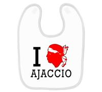 Bavoir Bébé Imprimé I Love Ajaccio 2 Blanc Blanc