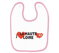 Bavoir Bébé Imprimé J'aime La Haute Loire Rose Rose