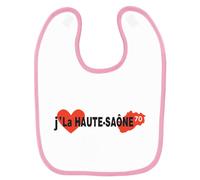 Bavoir Bébé Imprimé J'aime La Haute-Saône Rose Rose