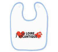 Bavoir Bébé Imprimé J'aime La Loire Atlantique Bleu Bleu