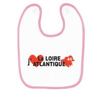 Bavoir Bébé Imprimé J'aime La Loire Atlantique Rose Rose