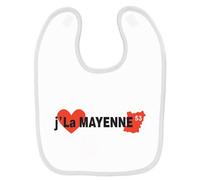 Bavoir Bébé Imprimé J'aime La Mayenne Blanc Blanc