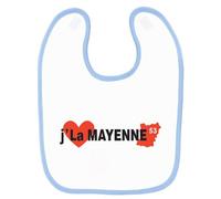 Bavoir Bébé Imprimé J'aime La Mayenne Bleu Bleu