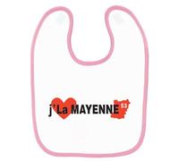 Bavoir Bébé Imprimé J'aime La Mayenne Rose Rose