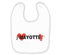 Bavoir Bébé Imprimé J'aime La Mayotte Blanc Blanc