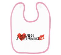 Bavoir Bébé Imprimé J'aime Les Alpes Hp Rose Rose