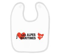 Bavoir Bébé Imprimé J'aime Les Alpes Maritimes Blanc Blanc