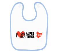 Bavoir Bébé Imprimé J'aime Les Alpes Maritimes Bleu Bleu