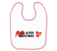 Bavoir Bébé Imprimé J'aime Les Alpes Maritimes Rose Rose