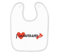 Bavoir Bébé Imprimé J'aime Les Hautes Alpes Blanc Blanc