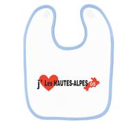 Bavoir Bébé Imprimé J'aime Les Hautes Alpes Bleu Bleu