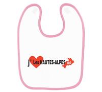 Bavoir Bébé Imprimé J'aime Les Hautes Alpes Rose Rose