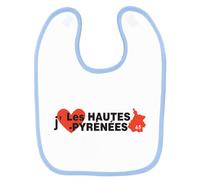 Bavoir Bébé Imprimé J'aime Les Hautes-Pyrénées Bleu Bleu