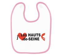 Bavoir Bébé Imprimé J'aime Les Hauts De Seine Rose Rose