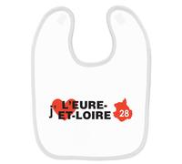 Bavoir Bébé Imprimé J'aime L'eure Et Loire Blanc Blanc