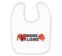 Bavoir Bébé Imprimé J'aime L'indre Et Loire Blanc Blanc