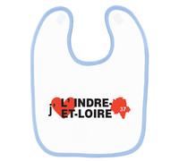 Bavoir Bébé Imprimé J'aime L'indre Et Loire Bleu Bleu