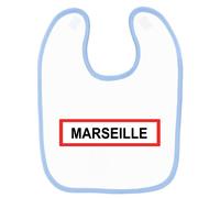 Bavoir Bébé Imprimé Marseille Panneau Bleu Bleu
