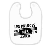 Bavoir Bébé Imprimé Princes Nés En Avril Blanc Blanc