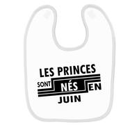 Bavoir Bébé Imprimé Princes Nés En Juin Blanc Blanc