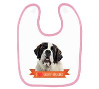 Bavoir Bébé Imprimé St Bernard Rose Rose