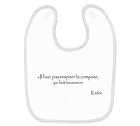 Bavoir bébé kaamelott kadoc compote 2 Blanc
