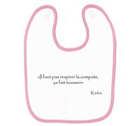 Bavoir bébé kaamelott kadoc compote 2 Rose