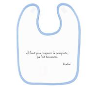 Bavoir bébé kaamelott kadoc compote Bleu