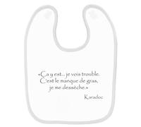 Bavoir bébé kaamelott karadoc manque de gras 2 Blanc