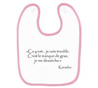 Bavoir Bébé Kaamelott Karadoc Manque De Gras 2 Rose Rose