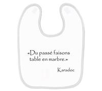 Bavoir bébé kaamelott karadoc table rasée Blanc