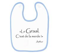 Bavoir bébé kaamelott le graal c'est de la merde Bleu