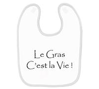 Bavoir bébé kaamelott le gras c'est la vie Blanc