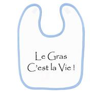 Bavoir bébé kaamelott le gras c'est la vie Bleu