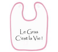 Bavoir bébé kaamelott le gras c'est la vie Rose